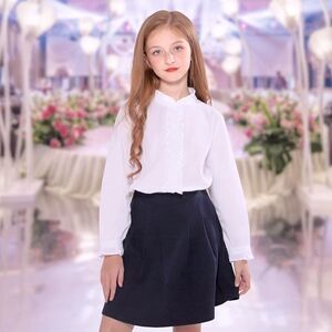 Solocote ruffled button Down white shirt